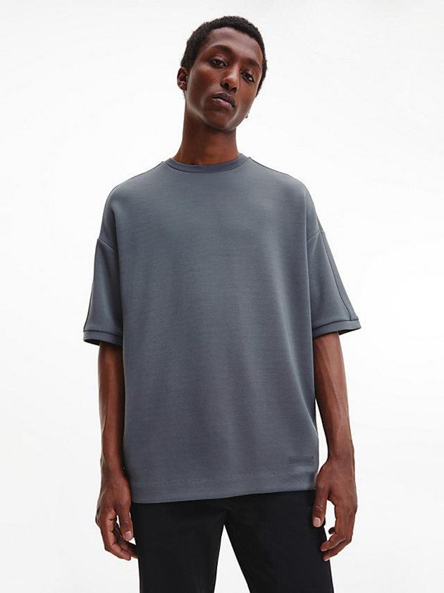 Calvin Klein USA Relaxed Soft Scuba Mens T-Shirt Grey 6145790-IY